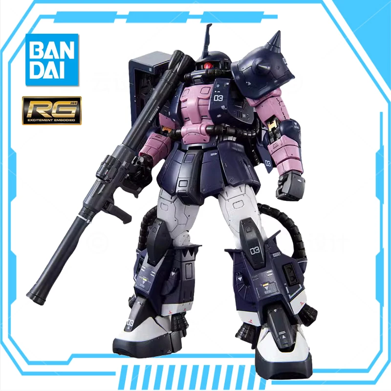 

BANDAI Anime RG 1/144 MS-06R-1A BLACK TRI-STARS ZAKU-Ⅱ Mobile Report Assembly Plastic Model Kit Action Toys Figures Gift