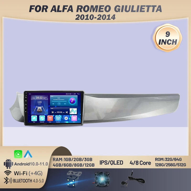 

MAMSM Car Radio for Alfa Romeo Giulietta 2010-2014 9 Inch Android Multimedia Video Player Carplay Auto Intelligent System Stereo