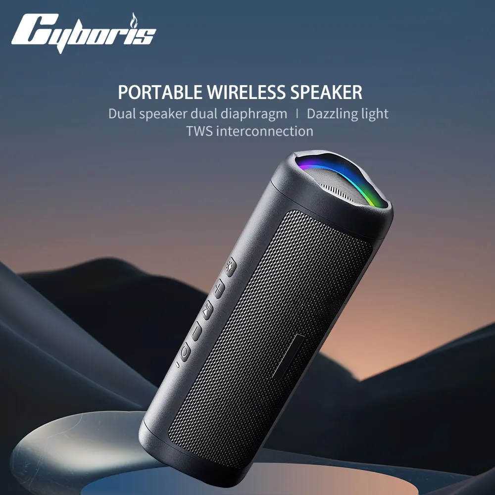

Bluetooth Speaker with HD Sound, Portable Wireless, IPX5 Waterproof, Up to 24H Playtime, TWS Pairing, BT5.3, for Home/Outdoor