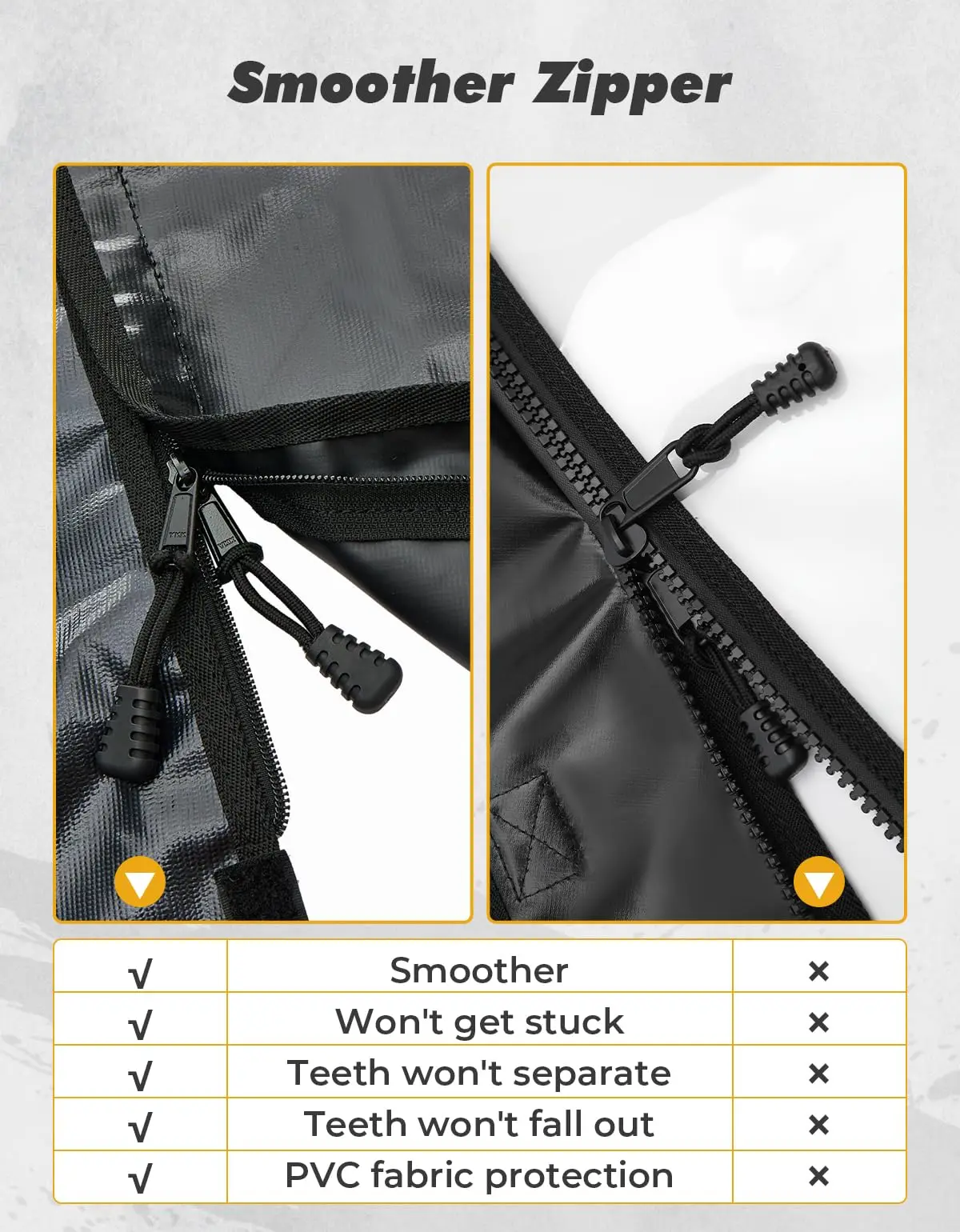 PVC Fermuarlı Yumuşak Yan Kapı Suya Dayanıklı Kabin Muhafazası Üst