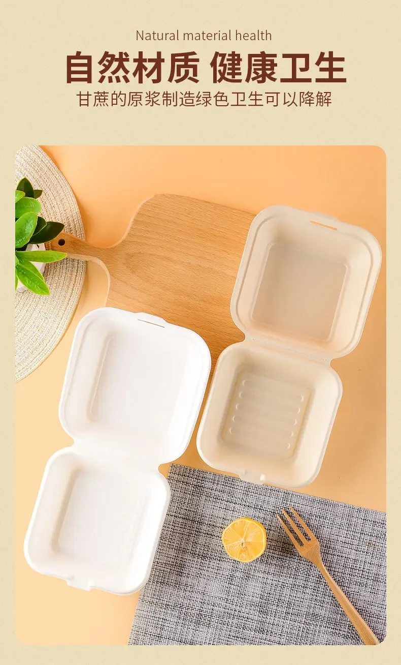 Description Picture 6 of itemDisposable Eco-Friendly Lunch Box Prep Packaging Food Container Bento Box Wedding Baby Shower Easter Party Cake Packing Boxes