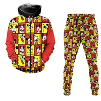 Mickey Mouse Fashion Men's Set Disney Hoodie and Jogging Pants 3D Casual Sports Set 1