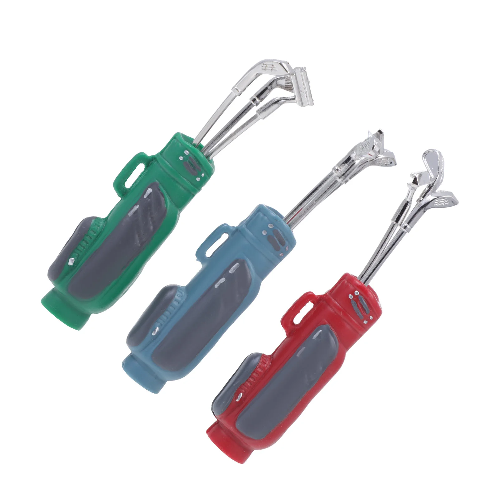 

3 Sets Mini House Golf Bag With Clubs Decorative Golfing Mini House Decorations