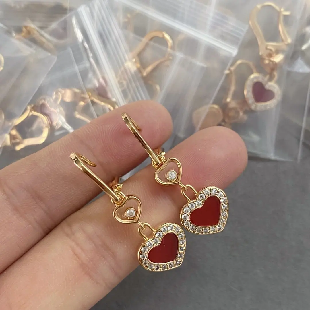 

Love diamond red agate earrings earring