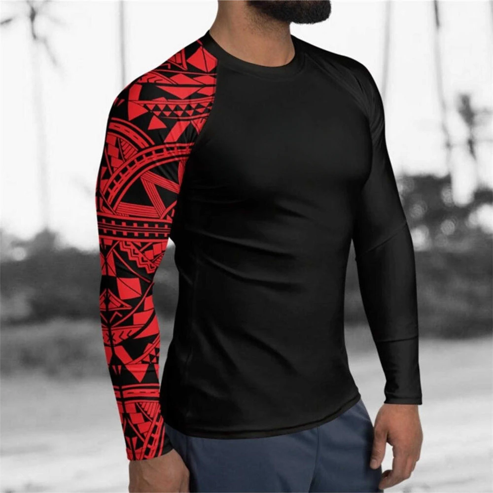 Men Rash Guard Surfing Diving Suits UV Protection Tights Rashguard Long Sleeve Swim Float Suit Swimming T Shirt Surf Clothes