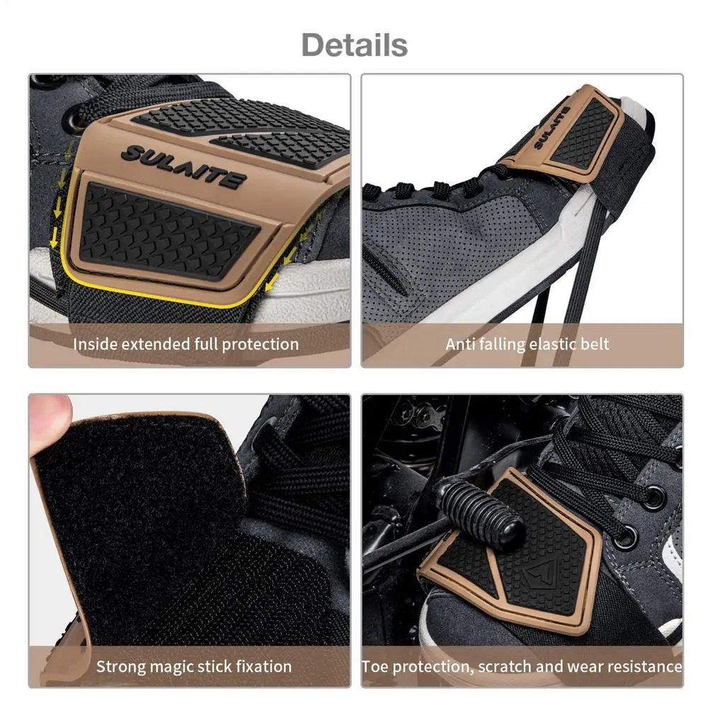 Anti-scratch boot cover motorcycle gear shift pad brown gray
