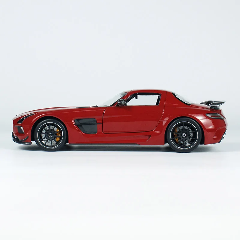 SLS--red: Minichamps 1:18 SLS Gull Wing Gate Sports car metal Car model Holiday gift Static ornament 