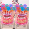 Birthday Chair Cover Colorful Home Party Chair Cover for Kids Birthday Seat Cover Classroom Chair Birthday Dining Room Decor 2