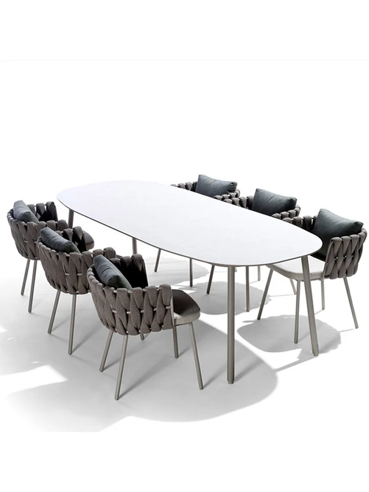 

Customized Nordic outdoor tables, chairs, courtyard hotels, rattan weaving, leisure negotiations, rattan chair coffee tables