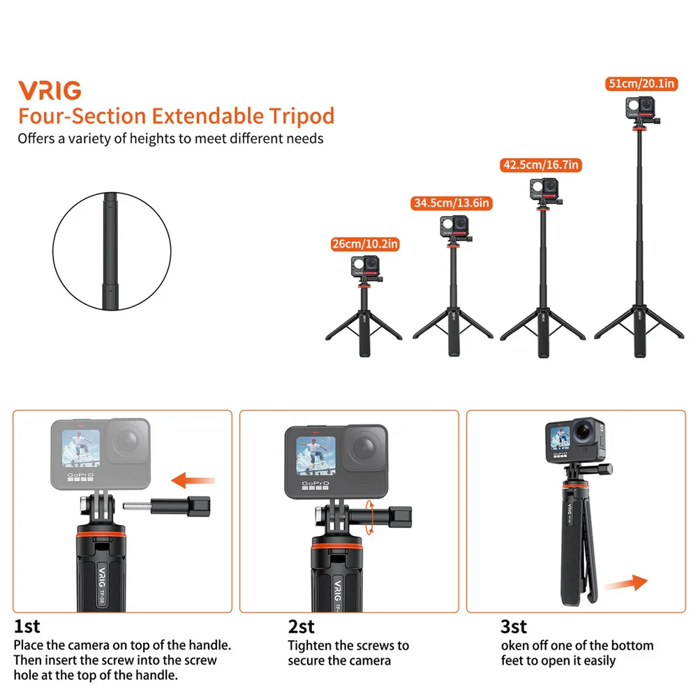 VRIG TP 08 Palo De Selfie Extensible Con Trípode Para - Temu