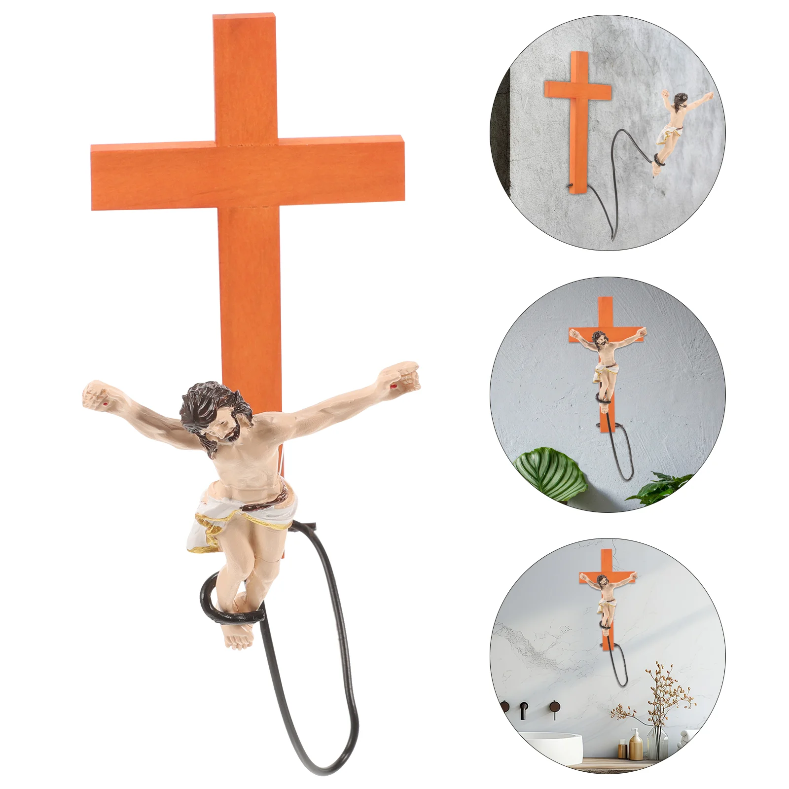 벽걸이 예수 십자가, 가톨릭 예수 조각상, 기독교 인테리어 장식, 번지 점프 예수 걸이식 장식품