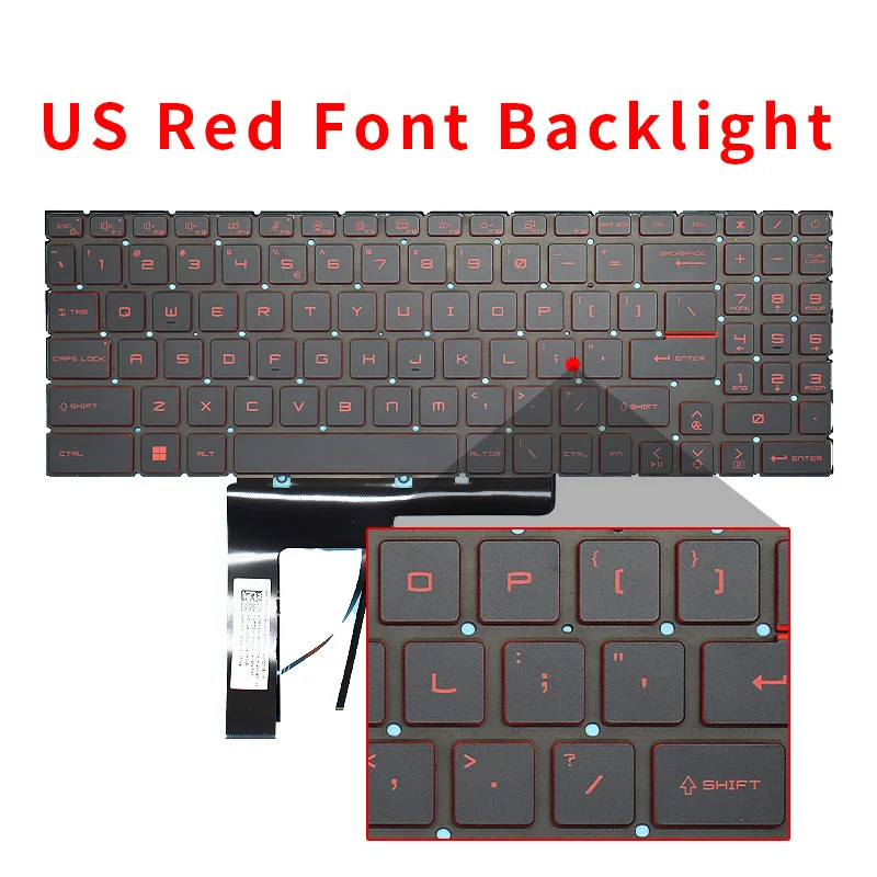 Teclado Portátil com Retroiluminação Eua Russo Msi Katana Gf66 Gf76 Gl76 Gl66 11sc 11uc 11ud 11ue 11ug 12ud Ms1582 Ms-1581 Ms-1583 Novo - Imagem 3