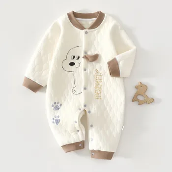 Neonati Autunno Inverno Caldo Vestiti interi Neonata Puro cotone Tuta carina 0-18 mesi Neonato Nuovo modello Cartoon Pagliaccetto