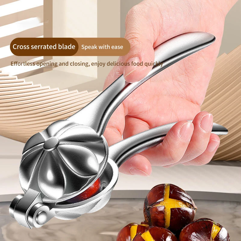

1PC New Chestnut Opener Aluminum Alloy Multi-functional Chestnut Opener Walnut Clip Nut Sheller Kitchen Tool