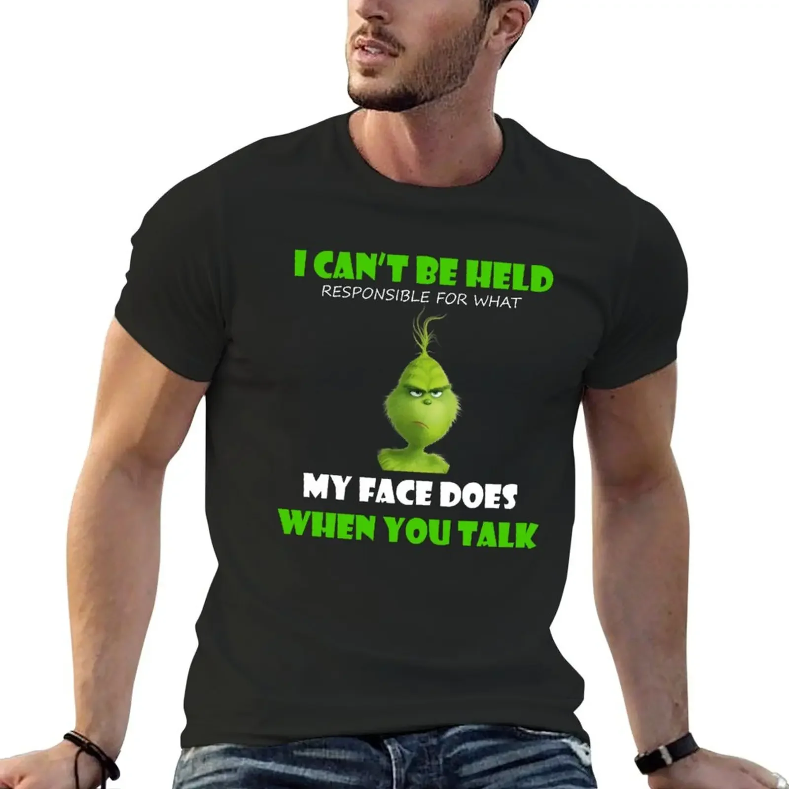 

i can_t be help when you talk T-shirt summer tops plus size tops Men's t-shirt