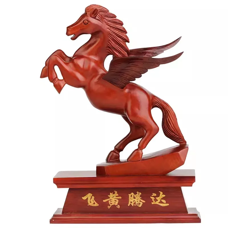 Solid Wooden Horse Statue for Home Decoration, Living Room and Office Decoration, Modern Art