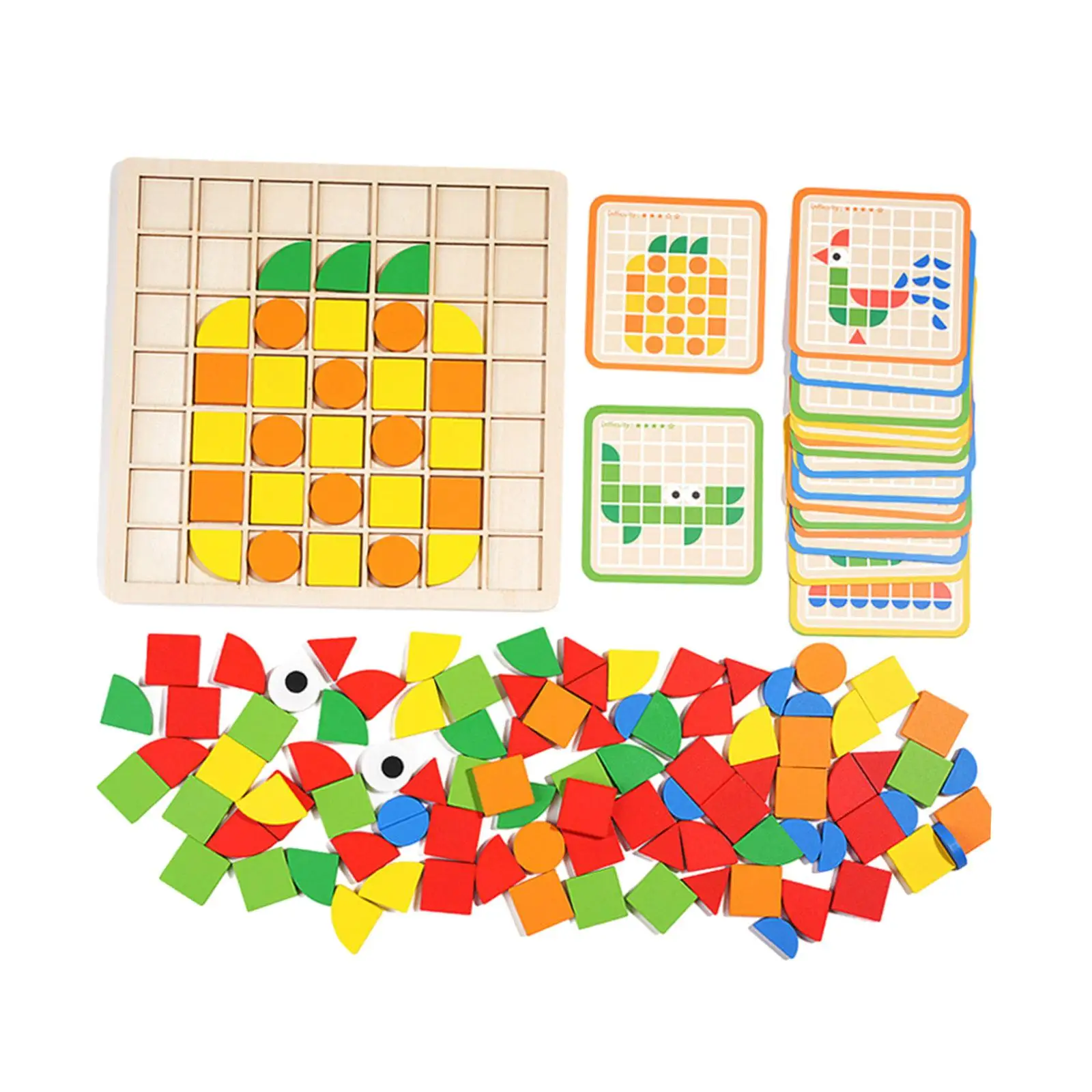 

Wooden Tangram Puzzle Color Shape Sorting Birthday Gifts Brain Teasers Intelligence Toys for Children Kids Preschool Girls
