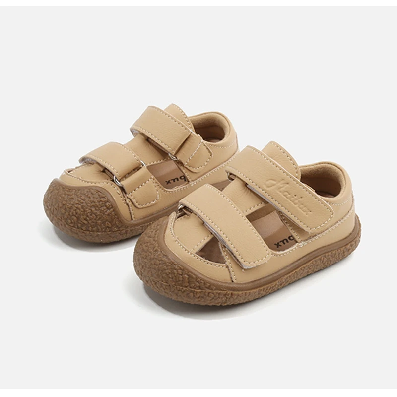 Claladoudou Brand Girl's Summer Soft Closed-Toe Sandals,Solid Outdoor Casual Sandals For 0-3years Toddler Boys,Baby Beach Sandal