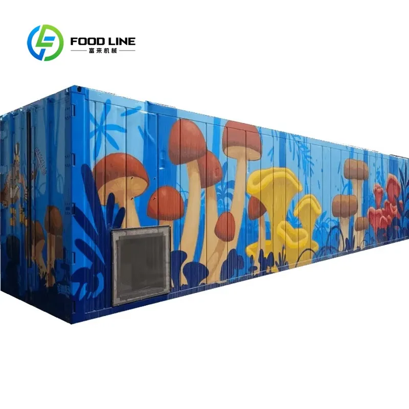 ห้องเพาะเห็ดแบบตู้คอนเทนเนอร์ พร้อมฉนวนกันความร้อน PIR ฟาร์มแบบโมดูลอัจฉริยะสำหรับการผลิตเห็ดเชิงพาณิชย์ ระบบการทำฟาร์มแนวตั้ง