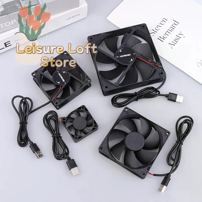 5V USB 브러시리스 냉각 팬 50-120mm - PC 케이스, 라우터, TV 박스 및 전자 장치용 다중 크기 무소음 팬, 매우 조용한 작동