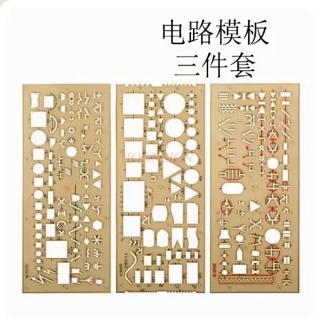 Modèle de Circuit, outil de dessin, Construction électrique, électricien, conception de Circuit, règle de modèle de dessin, 3 pièces