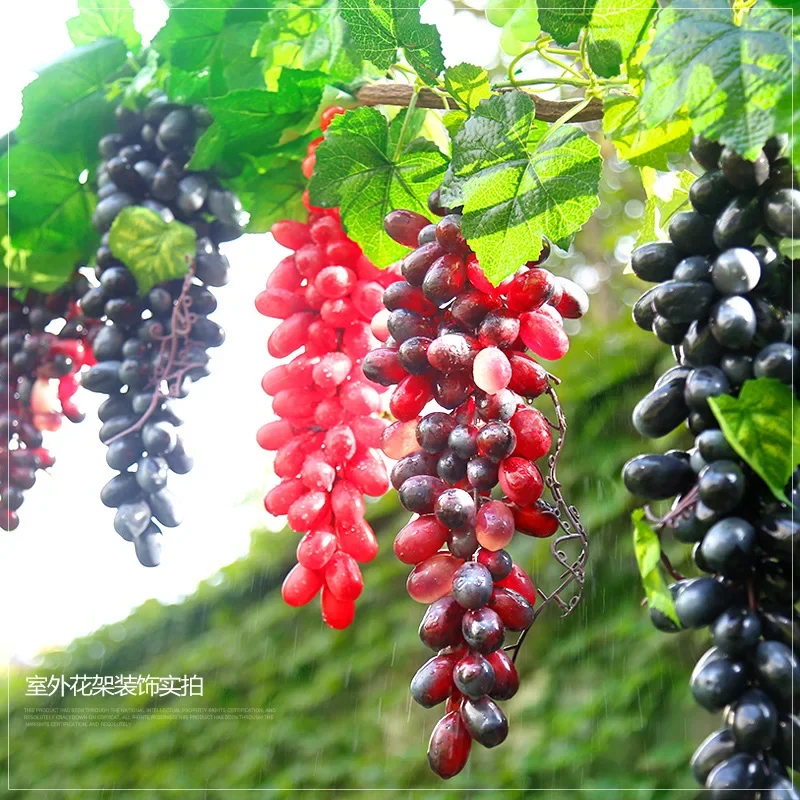 Artificial Fruits and Vegetables Artificial Grapes 18/36/85 Heads Black Red Green Purple Artificial Grapes Photo Props Party Decoration Fake Fruits Wedding Birthday Party Supplies