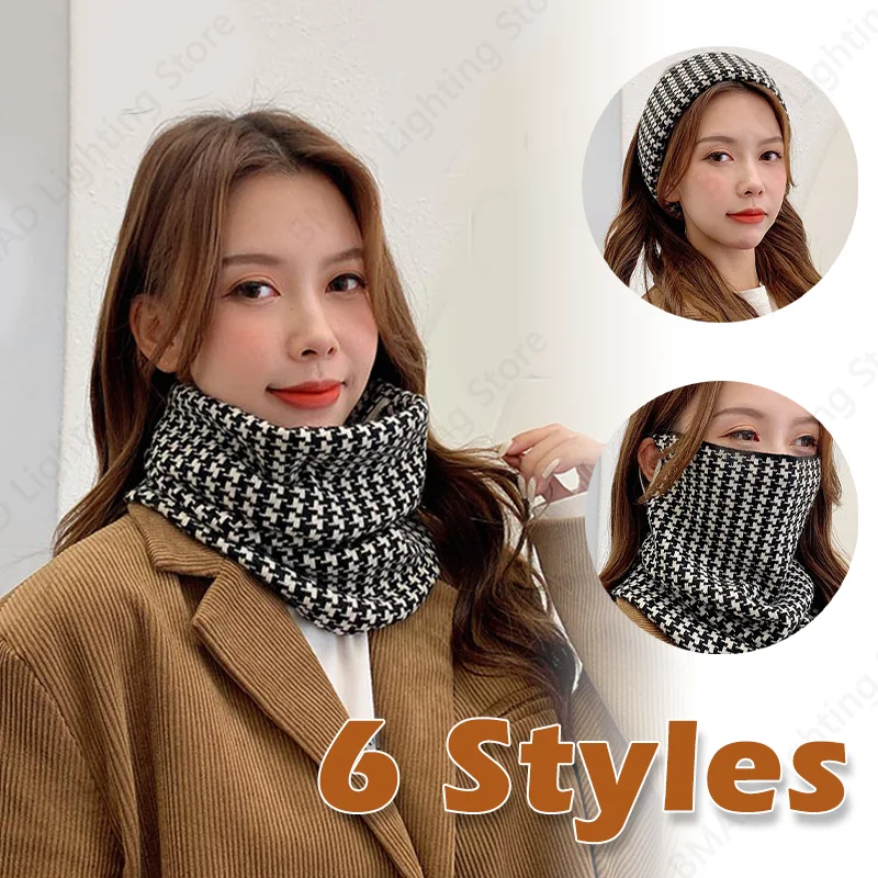 Winter Warm Mask for Men Women Plush Thickened NeckWindproof Ski Scarf Ear Scarf Hip Hop Outdoor Sports Cycling Windproof Scarfs