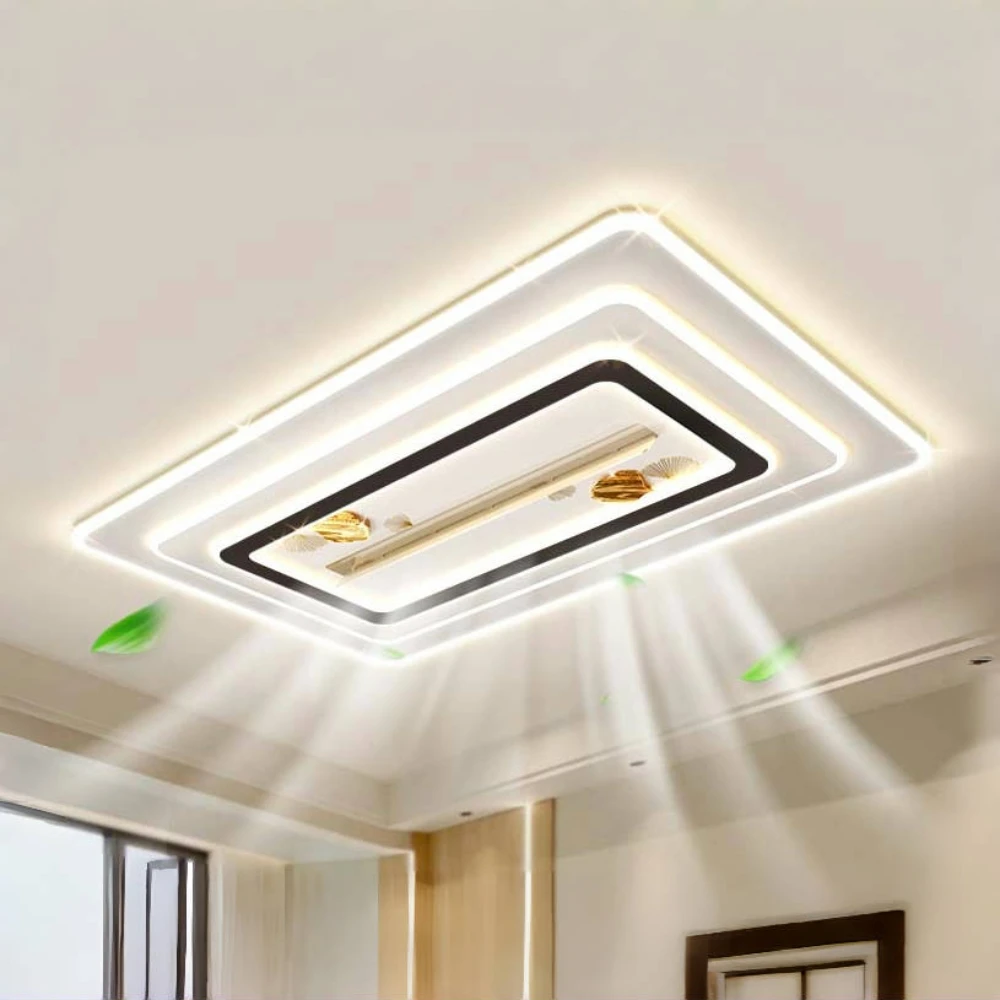 Akıllı LED Bladeless tavan vantilatörü ışık Modern Minimalist görünmez Fan lambası oturma yemek odası yatak odası dekoru tavan lambası