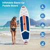 Inflatable Stand Up Paddle Board for outdoor water sports, PVC + drop-stitch material, blue-gray color, wide stable design with