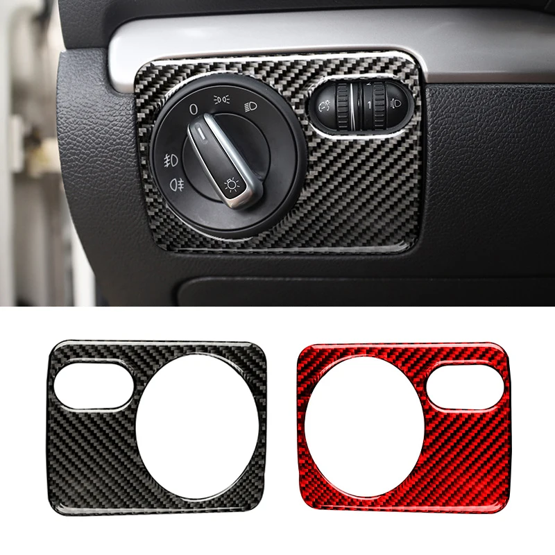 

For Volkswagen Golf 6 GTI R 2008-2012 Scirocco 2009-2016 Car Headlight Switch Panel Frame Trim Carbon Fiber Sticker Accessories