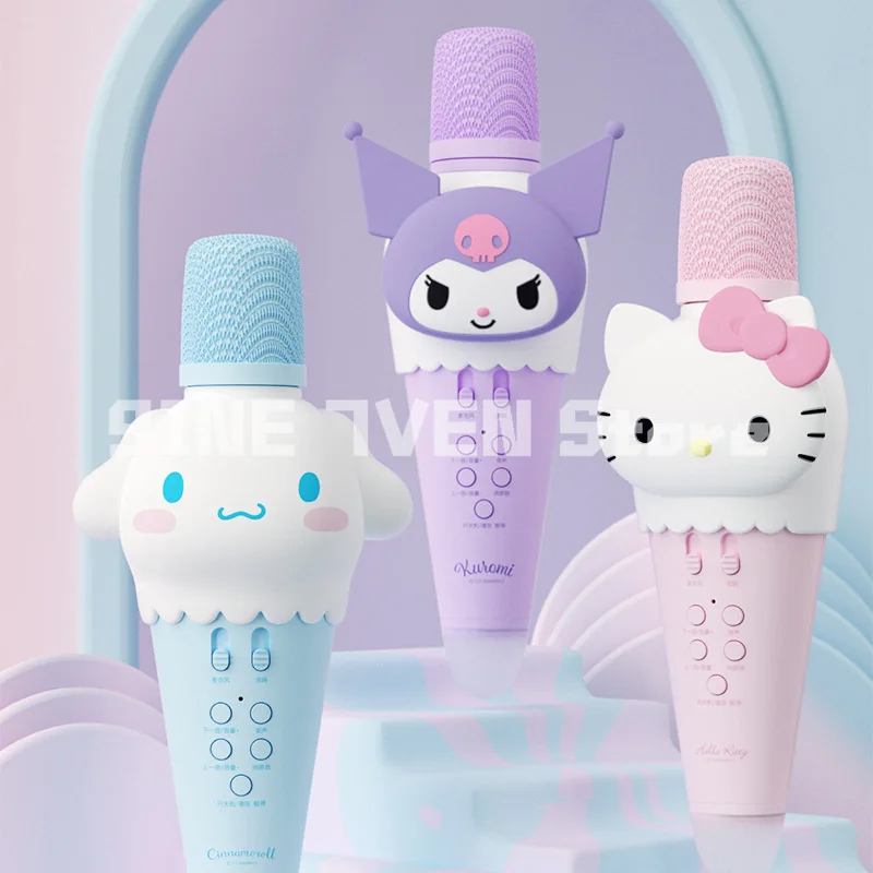 

Sanrio аниме Hello Kitty Cinnamoroll Kawaii вокальный Караоке Пение Машина Аудио Микрофон беспроводные Bluetooth девочка подарок детские игрушки