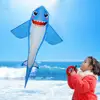 Outdoor Adventure Kite Shark-shaped Cartoon Animal Kite for Kids Adults Lightweight Easy to Fly Large Size Recreational Flying 1