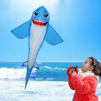 Outdoor Adventure Kite Shark-shaped Cartoon Animal Kite for Kids Adults Lightweight Easy to Fly Large Size Recreational Flying 1