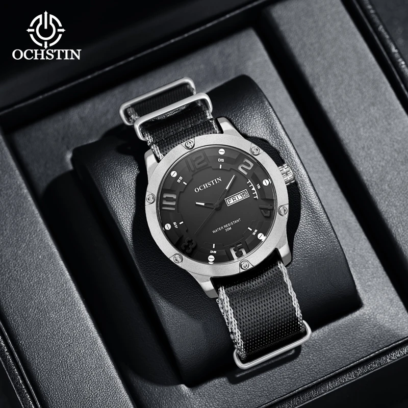 Ochstin Creative Nylon Series Personalized Trend Multi functional Calendar Quartz Movement Waterproof Watch Men's Quartz Watch