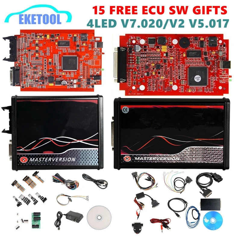 Kess Online Red V2.80 V5.017 V2 Ktag 4Led V7.020 V2.25 No Token Obd2 Manager V7.020 Obd2 V2 Scanner Programmatore Ecu