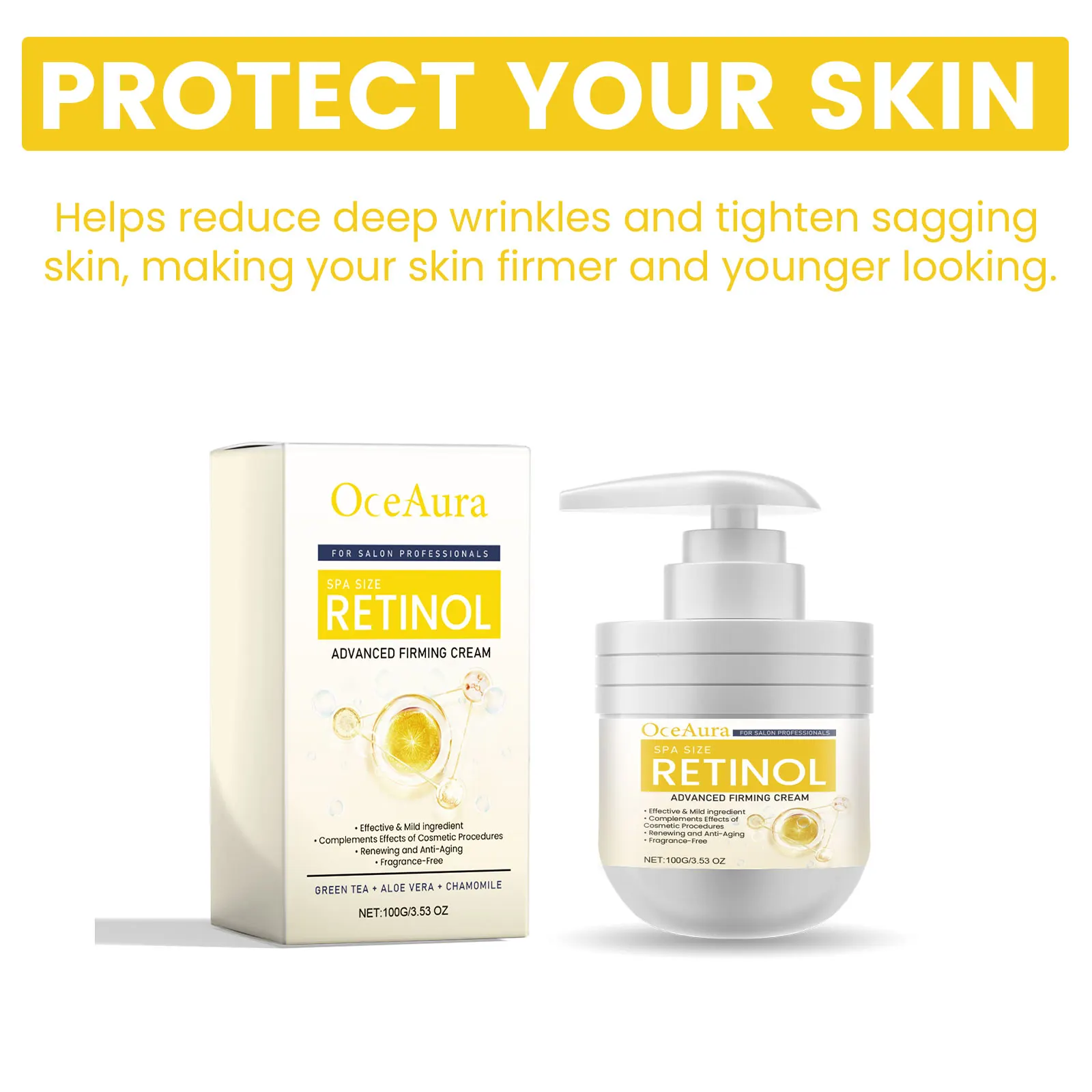 Crema rassodante per il corpo al retinolo Migliora il rafforzamento Riduce il cedimenti Idratare profondamente Dissolvenza le linee sottili Mantenere il lifting Lozione schiarente per il corpo 6