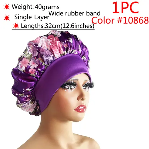 New Silk Sleeping Cap Night Hat Head Cover Bonnet Satin Cheveux Nuit For Curly Hair Care Women Beauty Maintenance Designer - Image 9