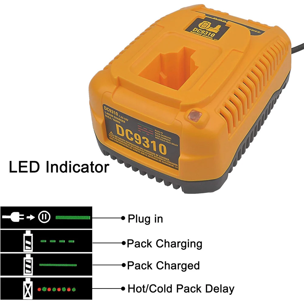 Battery Charger DC9310 for DEWALT 7.2V-18V NiCad & NiMh Battery DW9057 DC9071 DC
