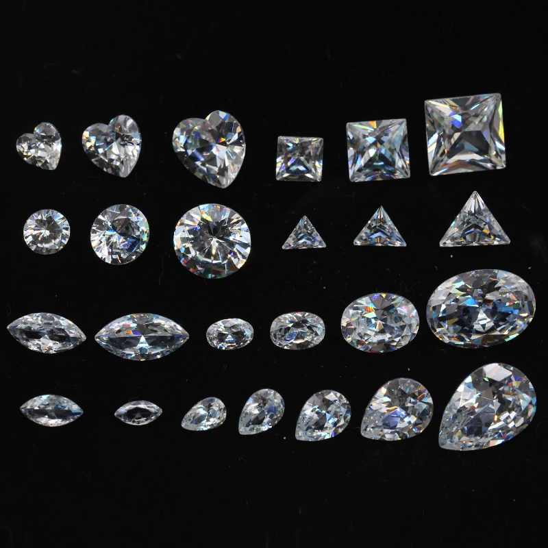 

top shiny nature clear white zircon cz cut Gems White True zircon cut Gems point back rhinestone Nail Art decoration varis shape