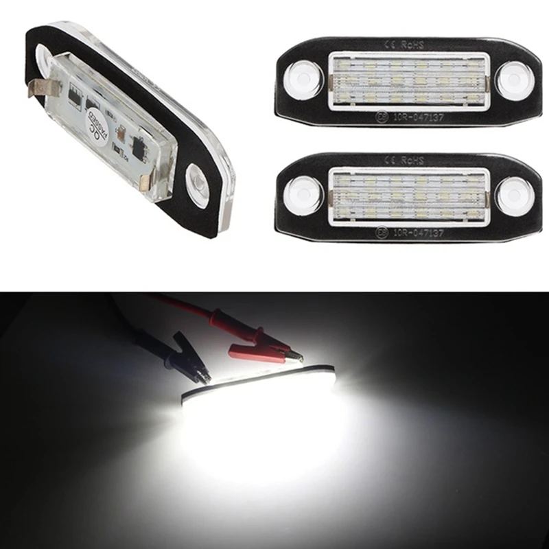 A82M-2PCS 자동차 LED 번호판 조명 볼보 S80 XC90 S40 XC60 S60 C70 V50 XC70 V70 화이트 용 슈퍼 브라이트 캔버스