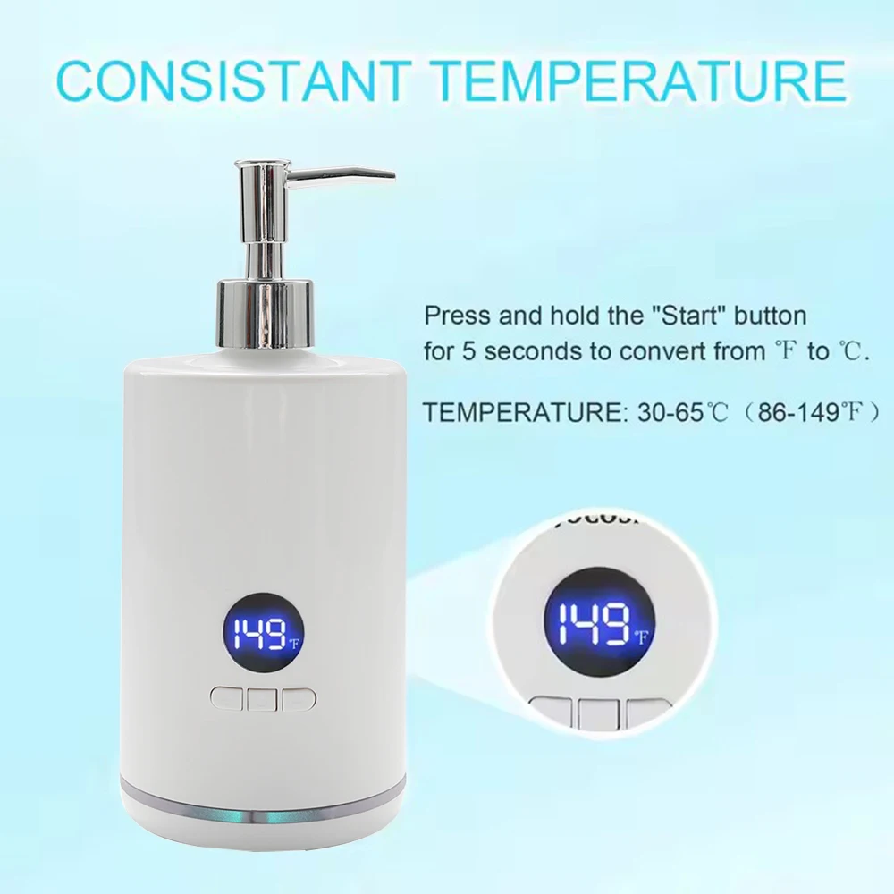 Single Bottle Massage Oil Heater Adjustable Multifunction Lotion Cream Heater Portable Quick Heating for Salon Spa EU/US Plug