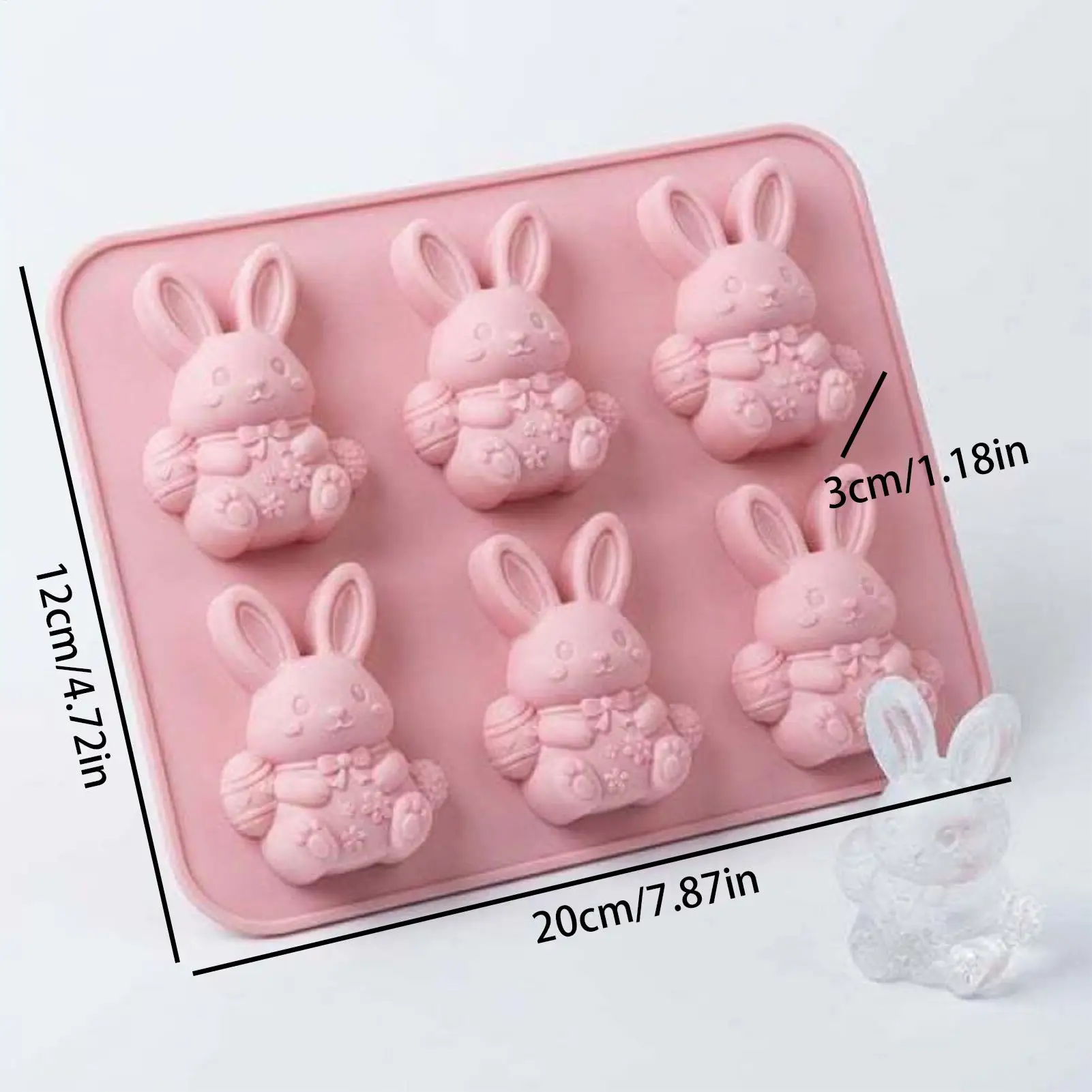 부활절 베이킹 몰드 간편 분리 3D 토끼 모양 공예 도구 양초 만들기 몰드 얼음 비누 케이크 장식 컵케이크 퍼지용