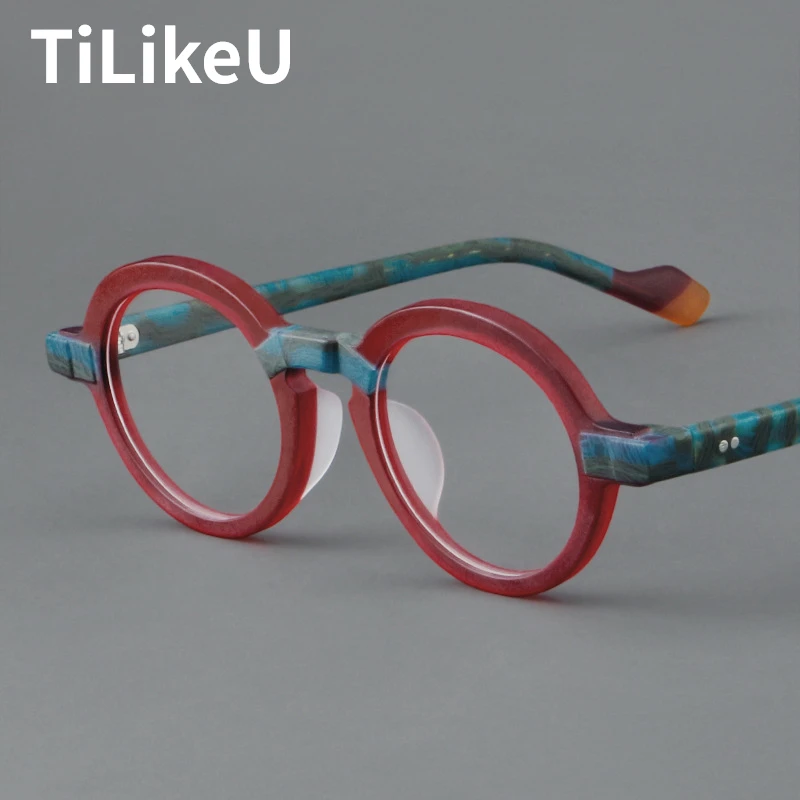 

Thickened Vintage Acetate Glasses Frame Men Retro Prescription Myopia Eyeglasses Frame 2024 New Japanese Brand Designer Eyewear