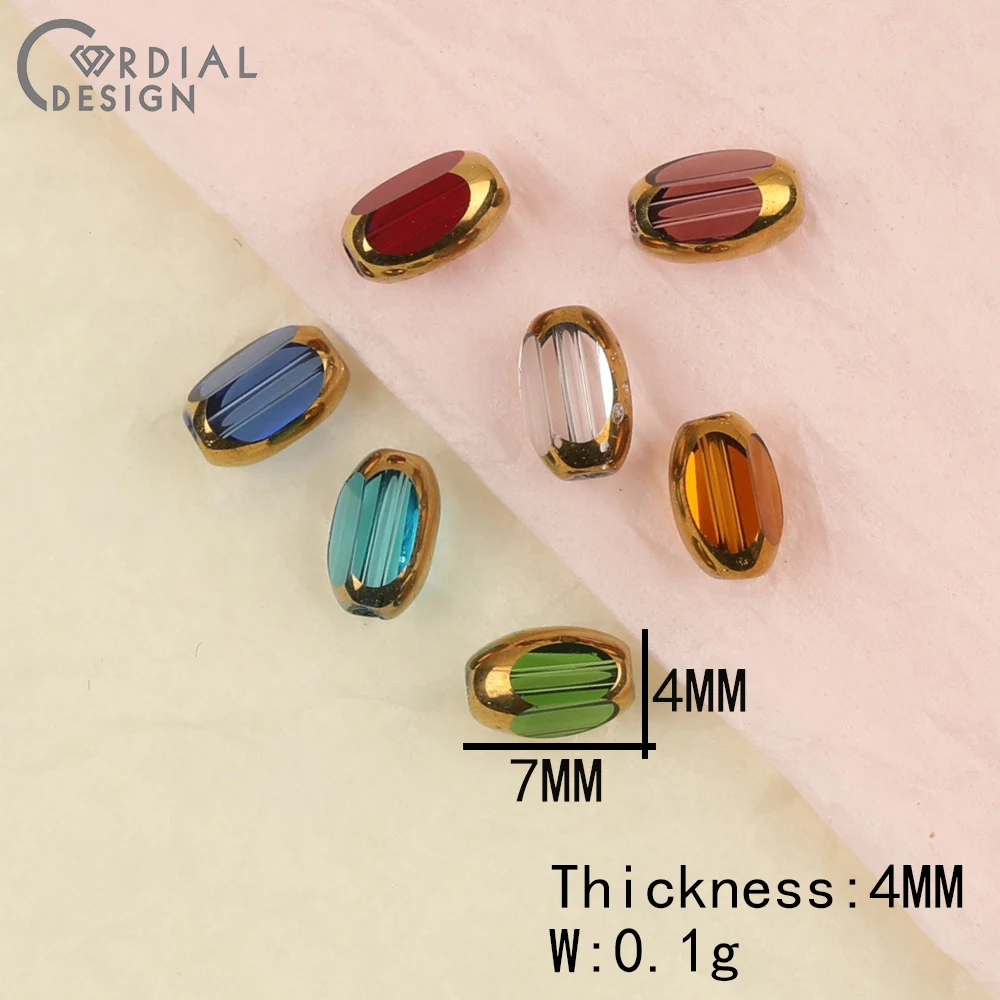 Cordial Design 4*7MM 500pcs Beads Making/Aurora Effect/DIY Making/Glass Bead/Oval Shape/Jewelry Findings & Components/Hand Made - cordial