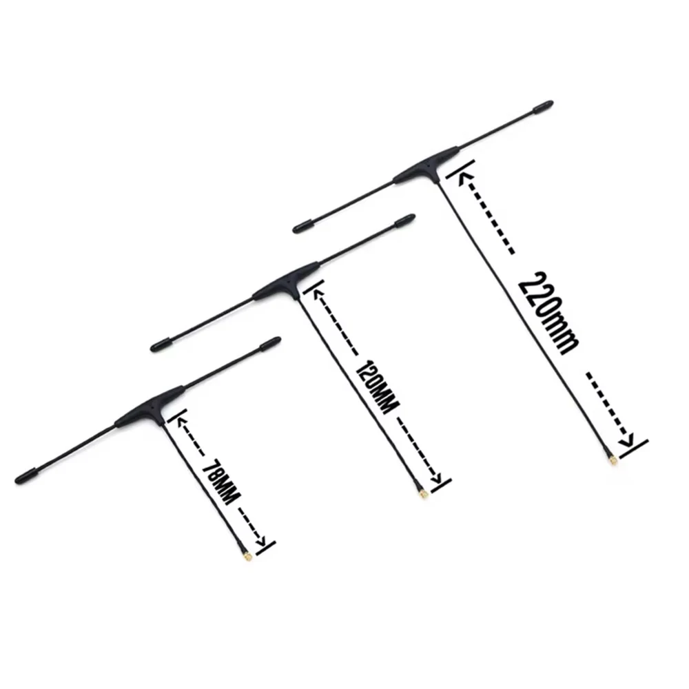 Antenne Immortal T v2 pour Quad de Course - Sensibilité et Durabilité Améliorées, comparée à une règle pour montrer sa taille de 220mm.
