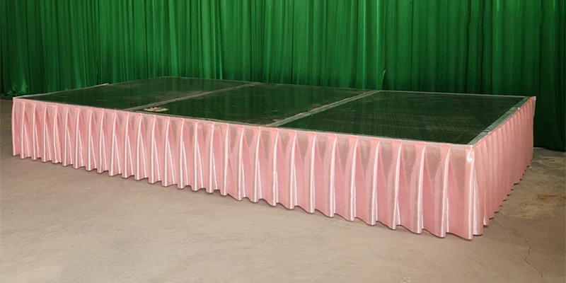 White Pleated Table Skirt Wedding Backdrop Curtains for Table Clothes Cover Wedding Stage Skirting for Event Party