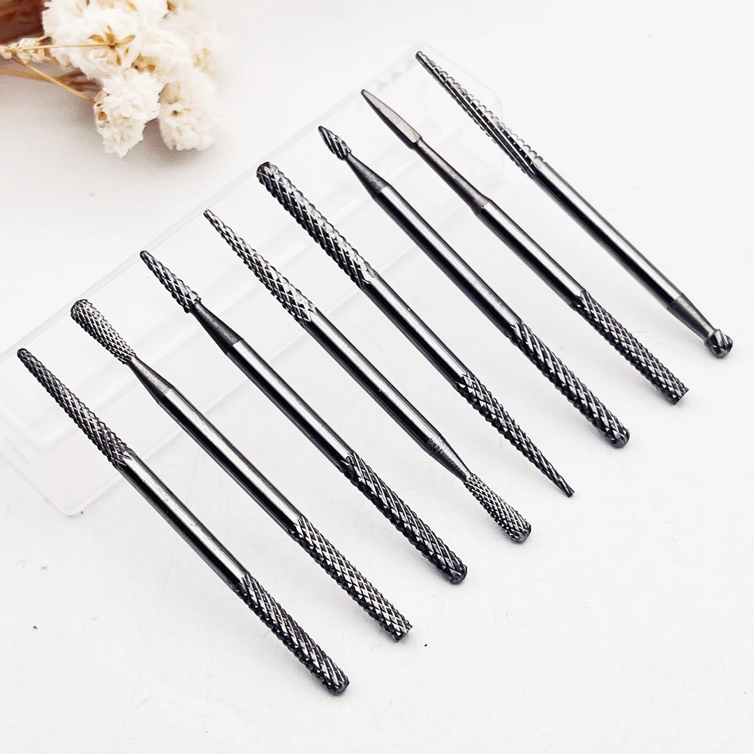 1개입 양면 텅스텐 스틸 카바이드 네일 드릴 비트 다기능 네일 폴리쉬 젤 제거 큐티클 죽은 피부 네일 도구