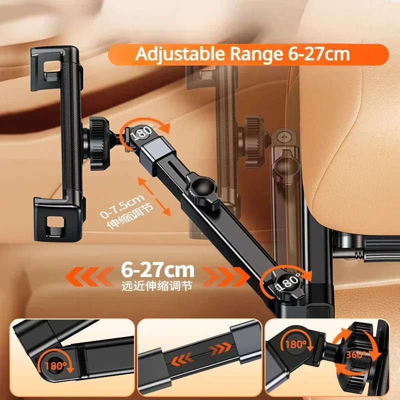 Eary Tablet Holder for Car Backseat Extension Arm Car Headrest Mount Back Seat for Kids for 4.7-12.9" Devices, for iPad Pro/Air