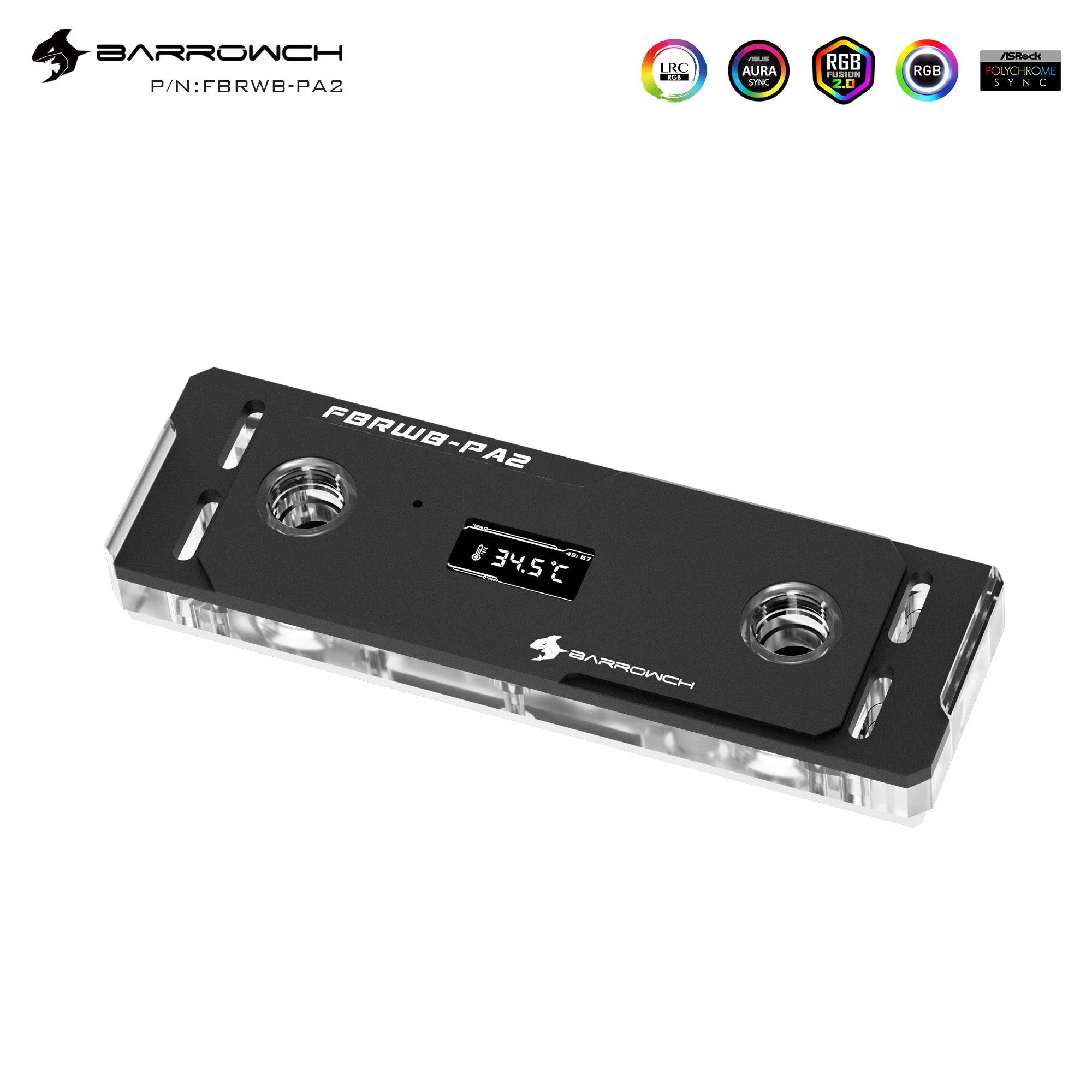 Tft Display Digital Memory Water Block Lrc 2.0 Iluminação Padrão com Ram Armaduras de Refrigeração 5v 3pin Barrowch-fbrwb-pa2