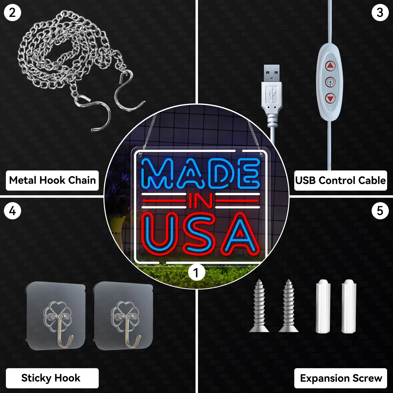 Wykonane w USA neonowe tabliczki z akrylowymi literami Neon USB do pokoju gier w domu Bar klub dekoracje ścienne znaki LED